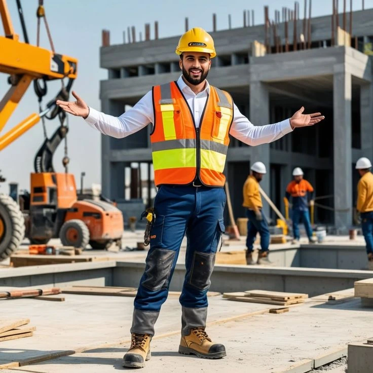 rompi safety digunakan oleh pekerta kontraktor