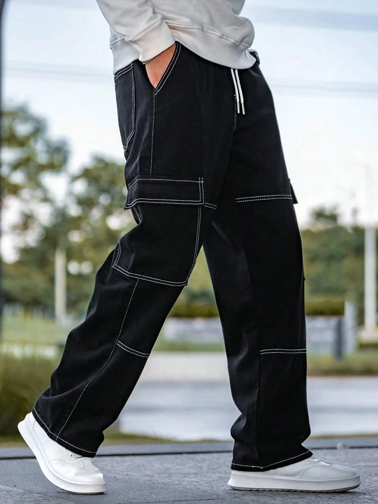 celana cargo warna hitam