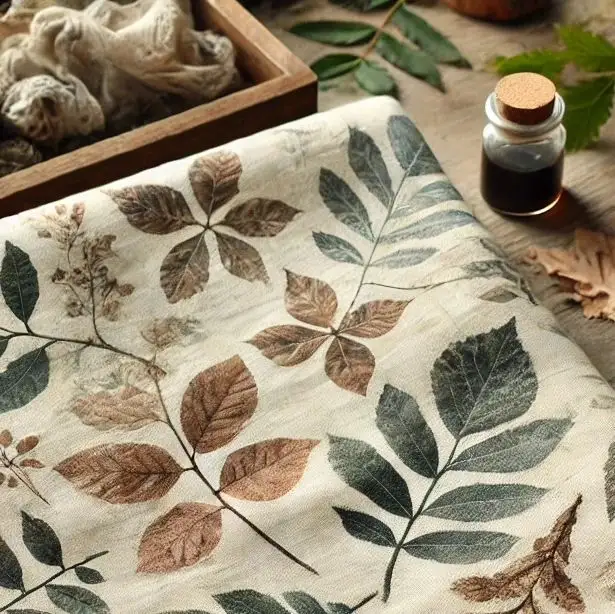 kain ecoprinting menggunakan dedaunan untuk membuat motif kain